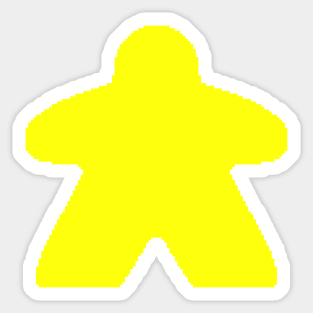 Yellow Pixelated Meeple Sticker